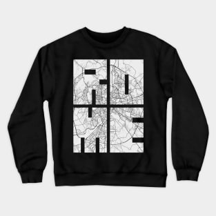 Rome, Italy City Map Typography - Light Crewneck Sweatshirt